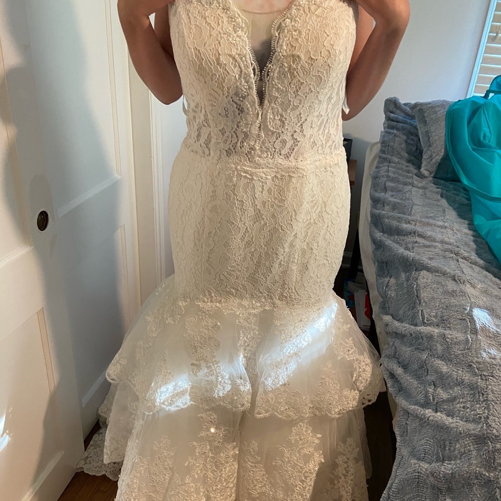 Custom made mermaid inspired wedding dress